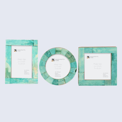 Baby Picture Frames Set of 3 Pieces Green 3x4, 3x3, 3x3