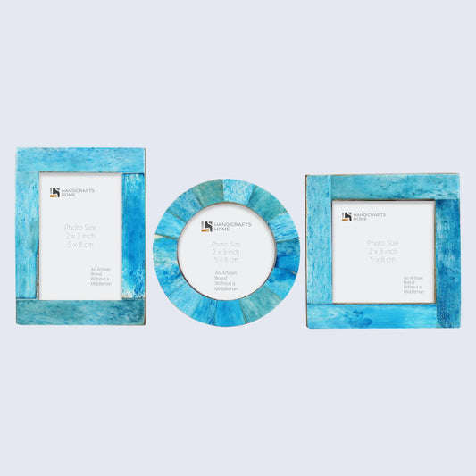 Baby Picture Frames Set of 3 Pieces Turquoise 3x4, 3x3, 3x3