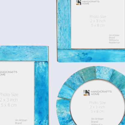 Baby Picture Frames Set of 3 Pieces Turquoise 3x4, 3x3, 3x3