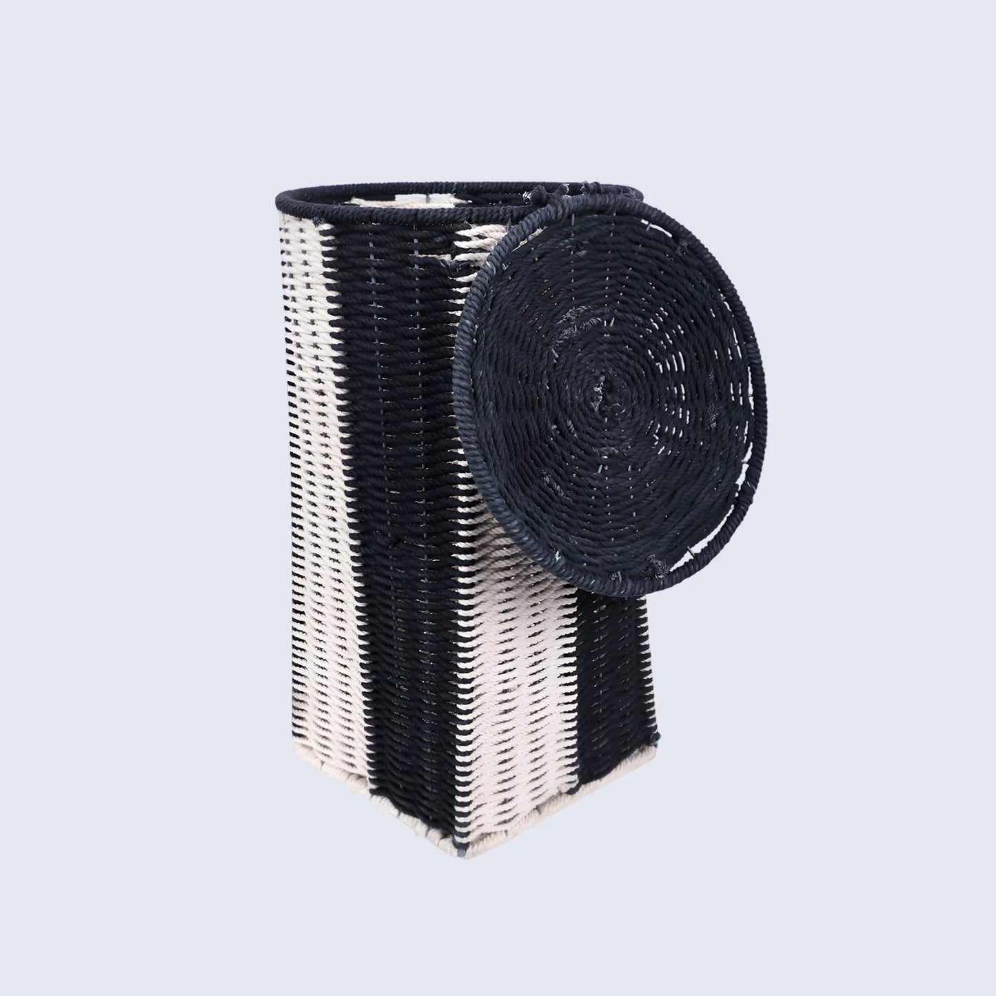 Handmade Cotton & Iron Laundry Basket & Organizer Box- Medium