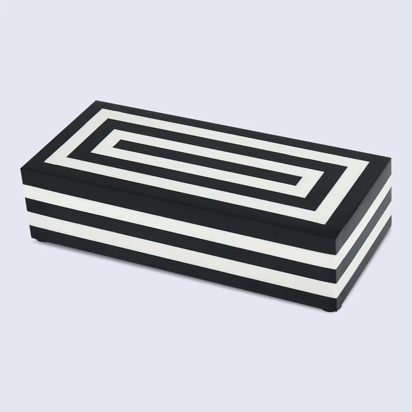 Decorative Box Medley Concentrics Pattern Black & White Available in 8 Sizes