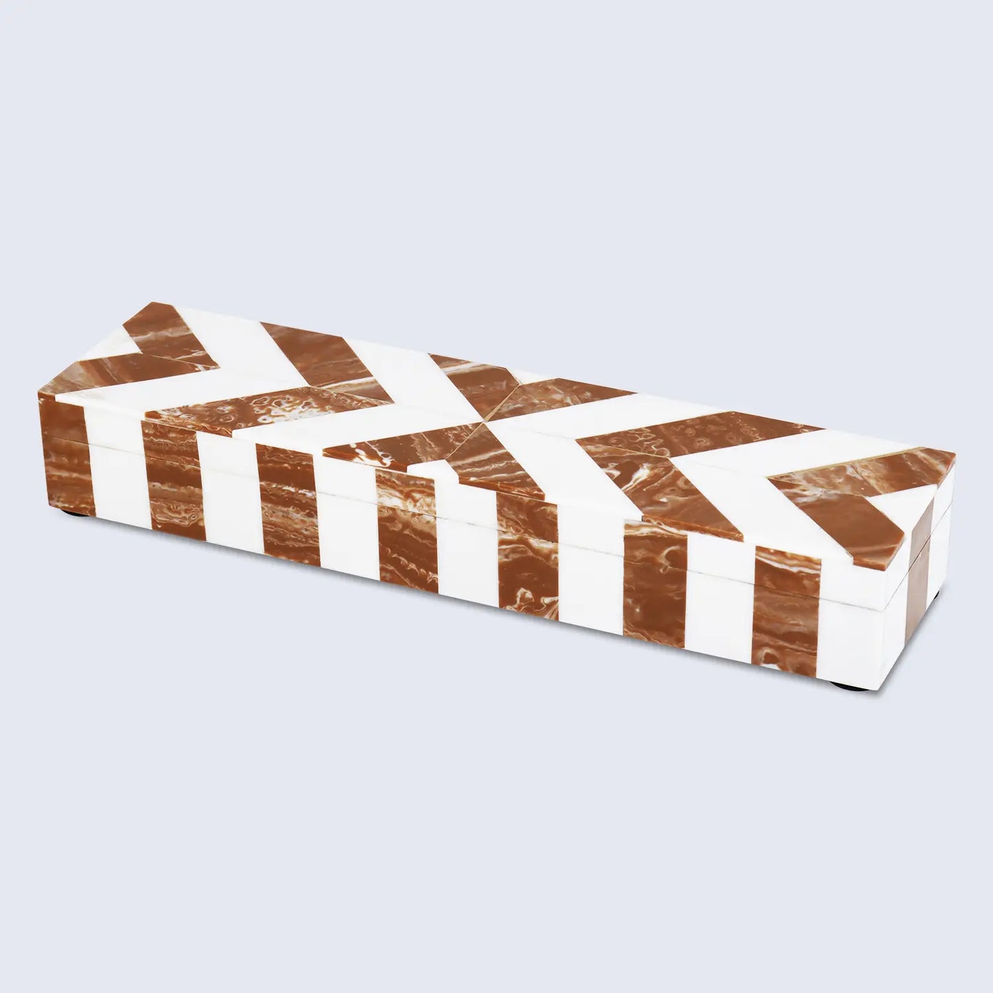 Decorative Box Chevron Brown & White Available in 6 Sizes