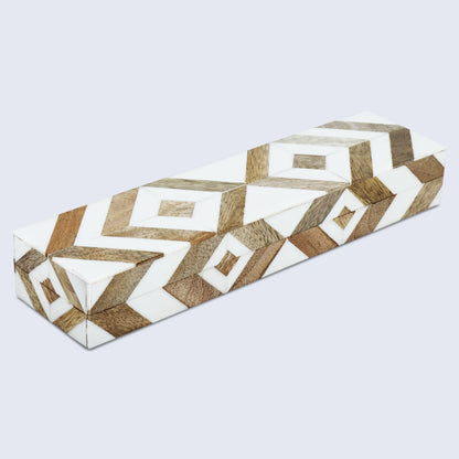 Decorative Box Marquet Array Pattern Brown & White Available in 8 Sizes