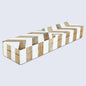 Decorative Box Marquet Chevron Pattern Brown & White Available in 8 Sizes