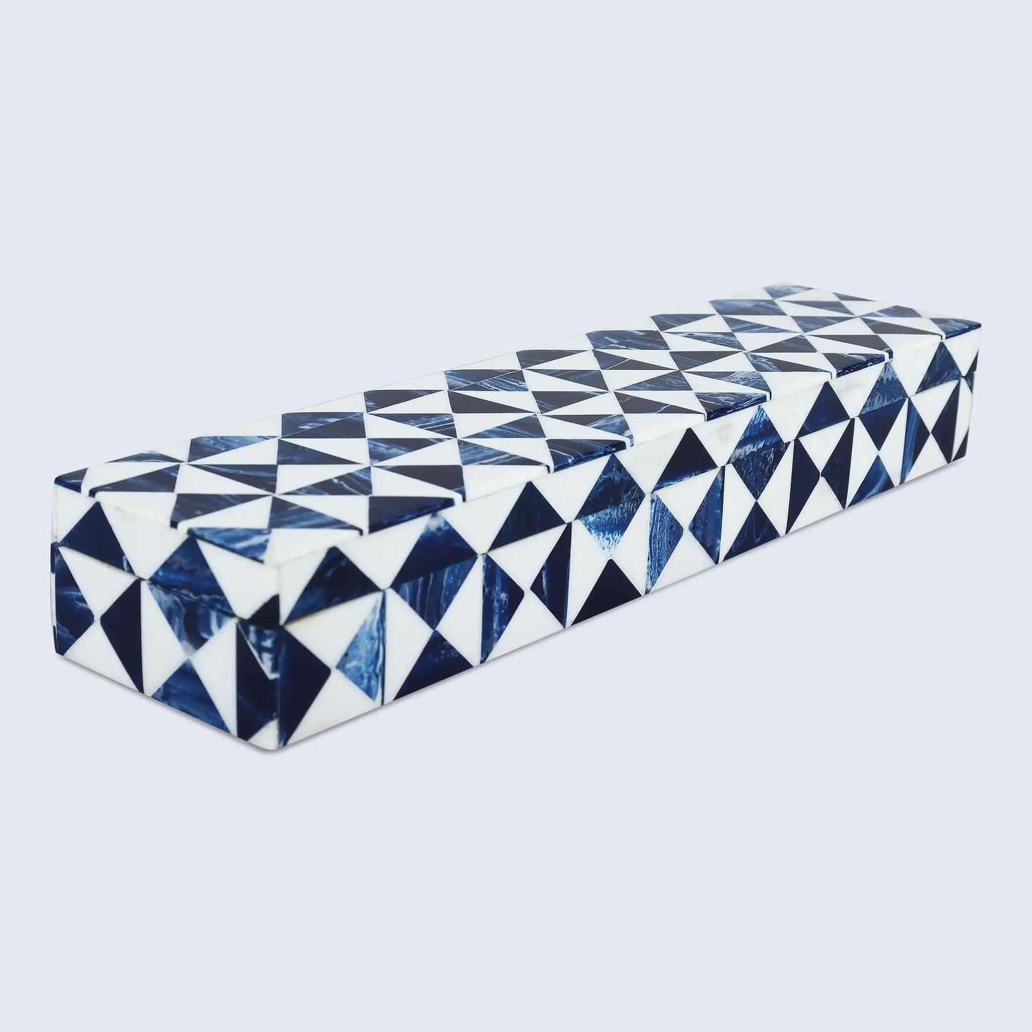 Decorative Box Marquet Indigo Pattern Blue & White Available in 8 Sizes