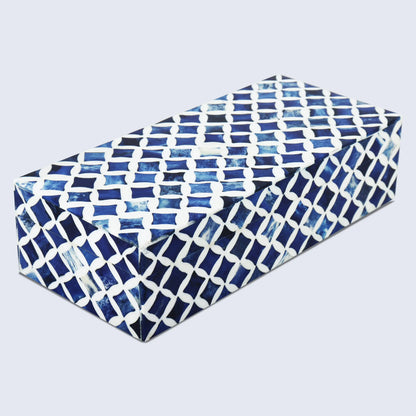 Decorative Box Star Pattern Blue & White Available in 7 Sizes