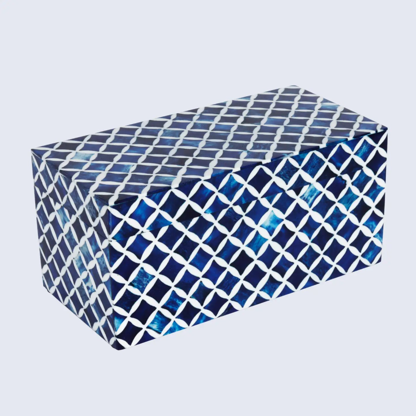 Decorative Box Star Pattern Blue & White Available in 7 Sizes