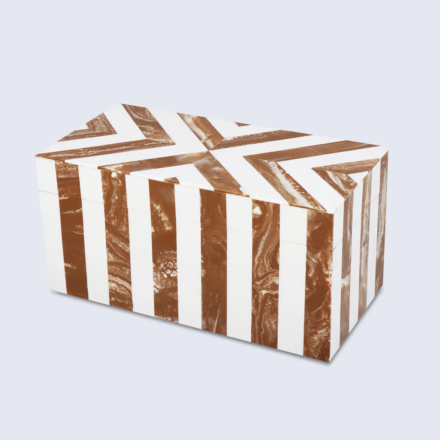 Decorative Box Chevron Brown & White Available in 6 Sizes