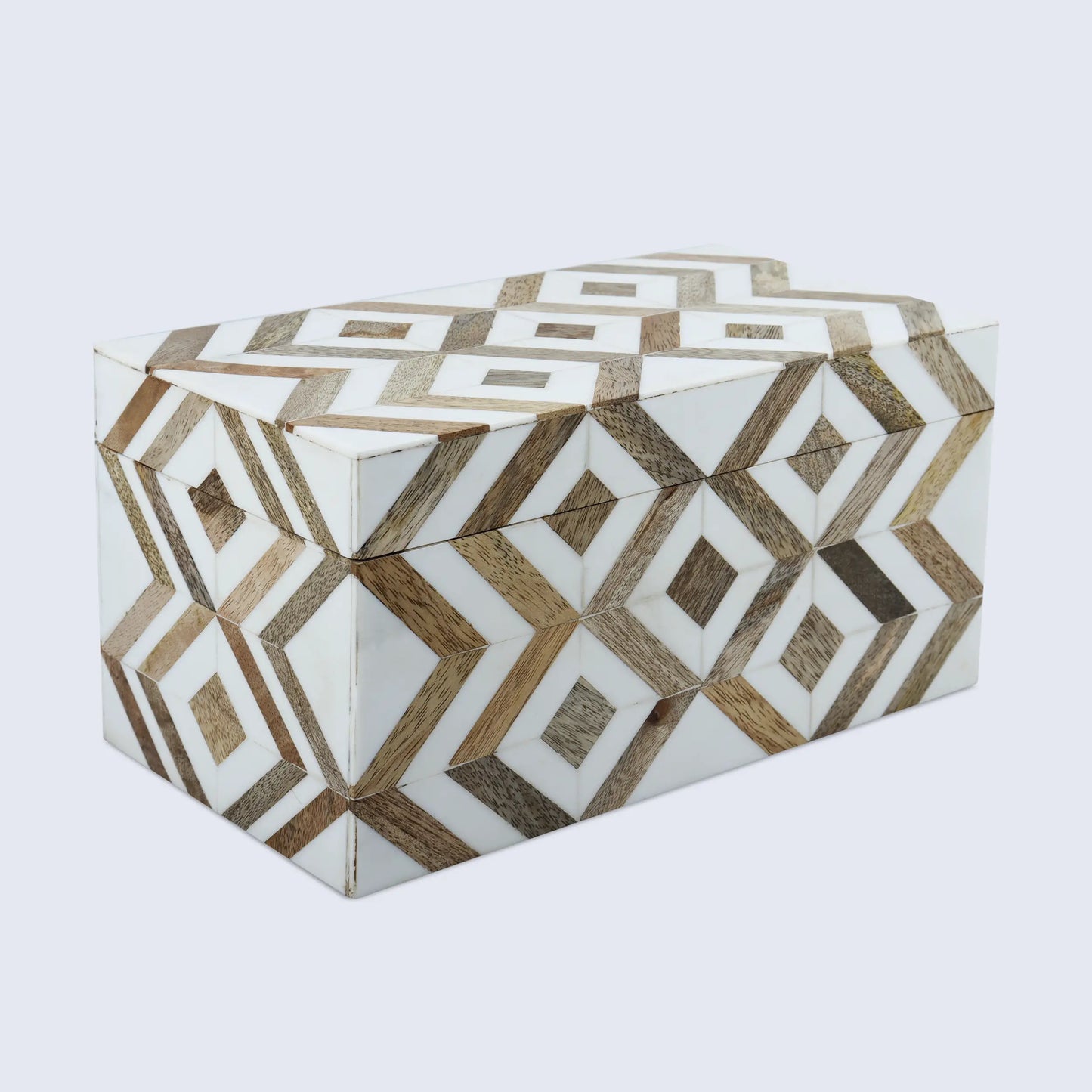 Decorative Box Marquet Array Pattern Brown & White Available in 8 Sizes