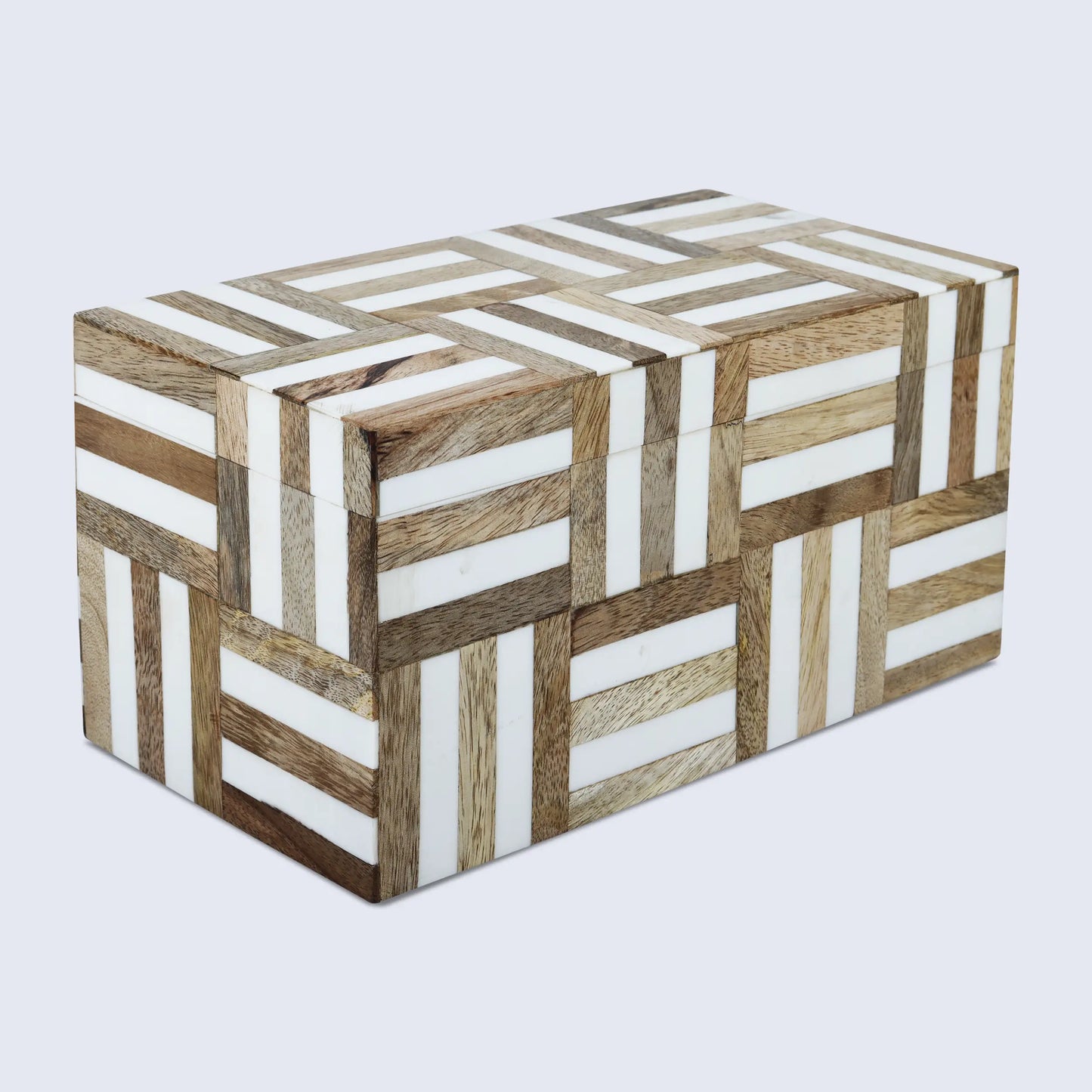 Decorative Box Marquet Chase Pattern Brown & White Available in 8 Sizes