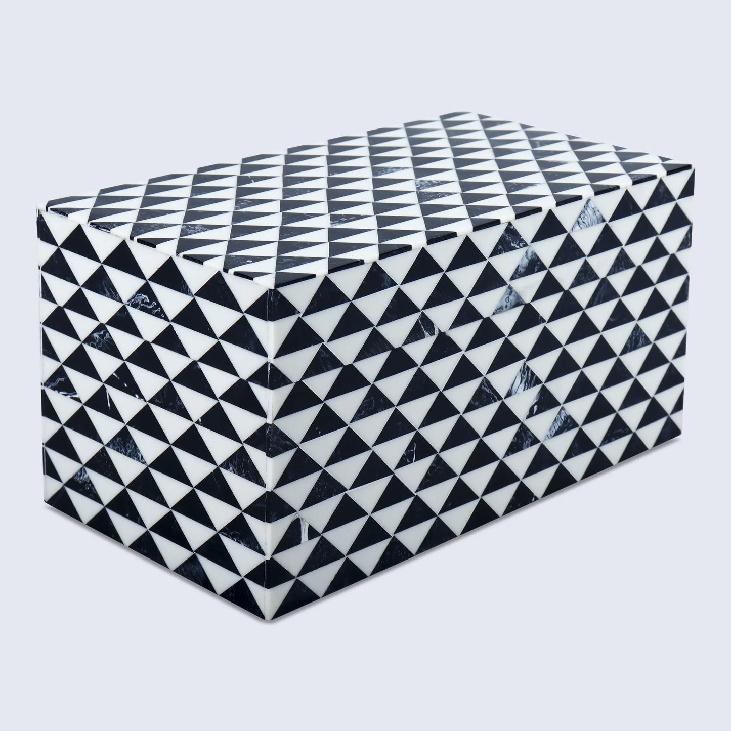 Decorative Box Marquet Prism Pattern Black & White Available in 8 Sizes