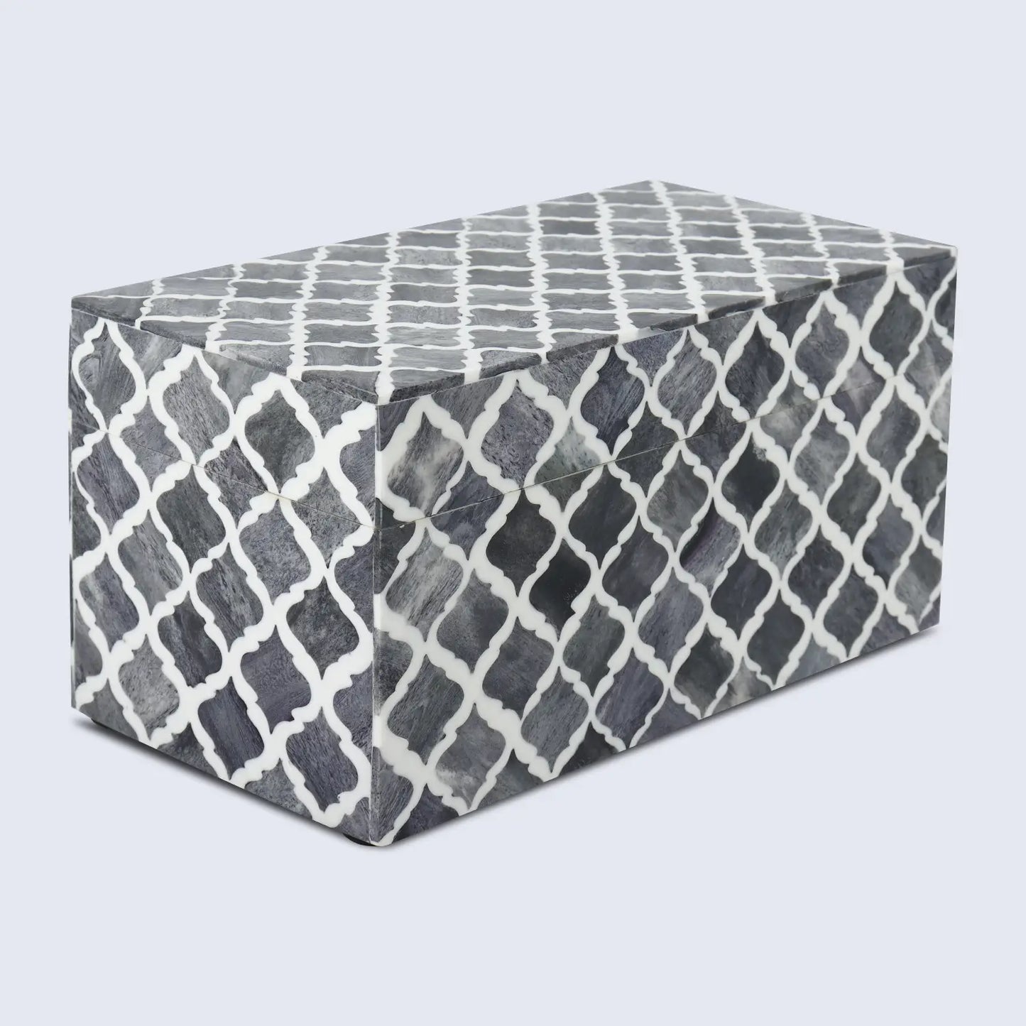 Decorative Box Moroccan Pattern Grey & White Available in 7 Sizes