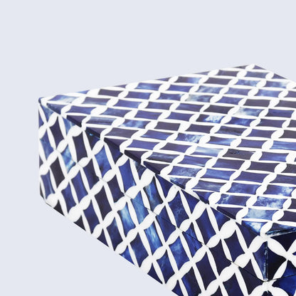 Decorative Box Star Pattern Blue & White Available in 7 Sizes