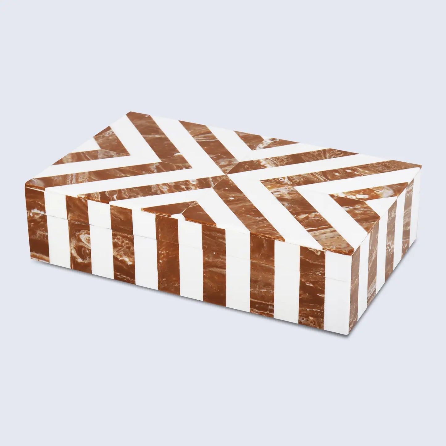 Decorative Box Chevron Brown & White Available in 6 Sizes