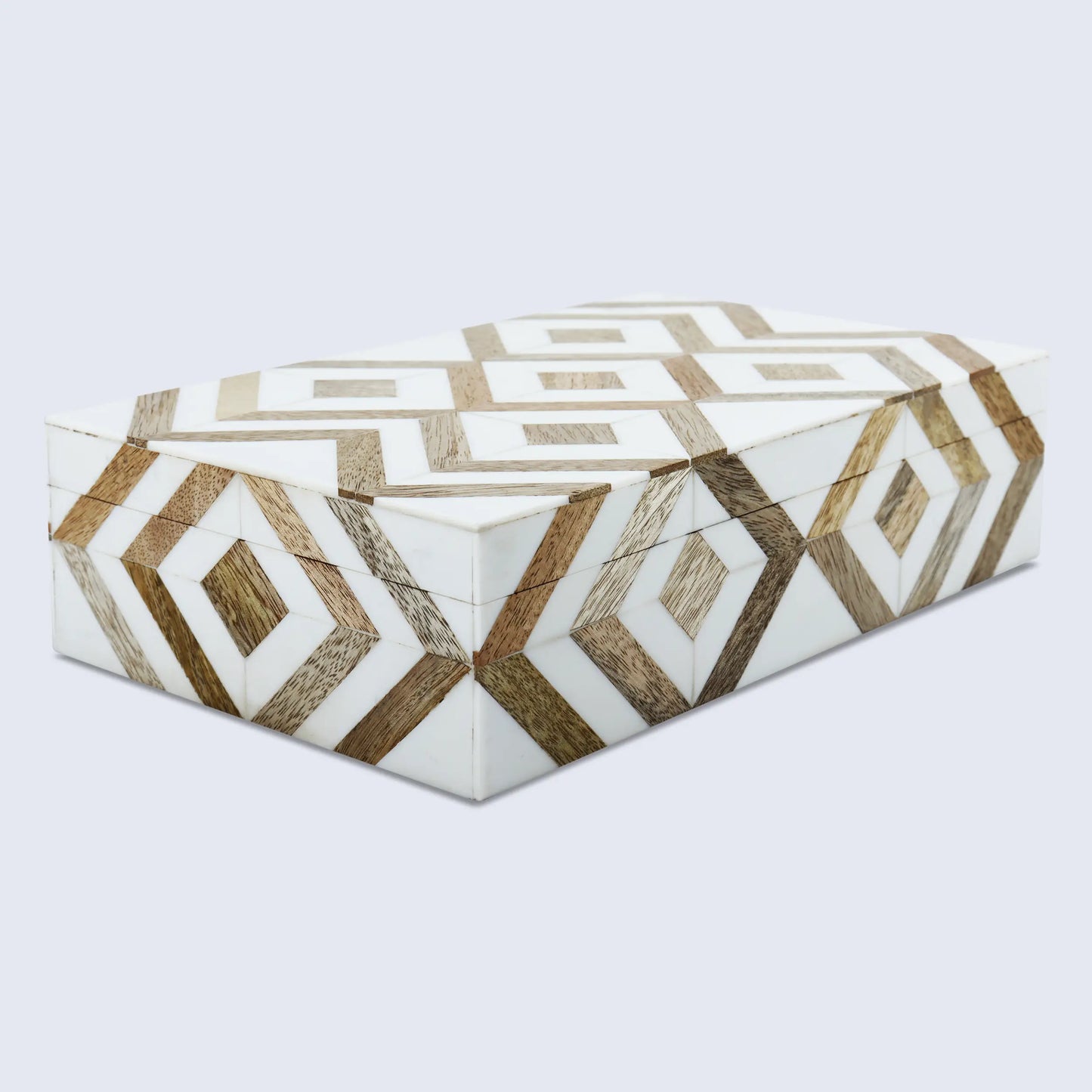 Decorative Box Marquet Array Pattern Brown & White Available in 8 Sizes