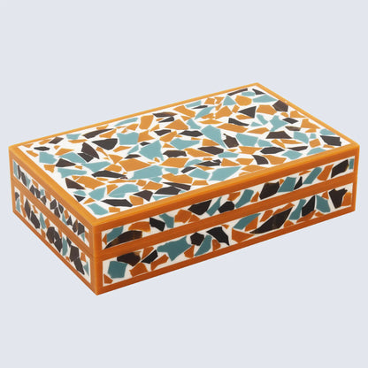 Mosaic Gold Pattern Decorative Boxes Available in 7 Sizes