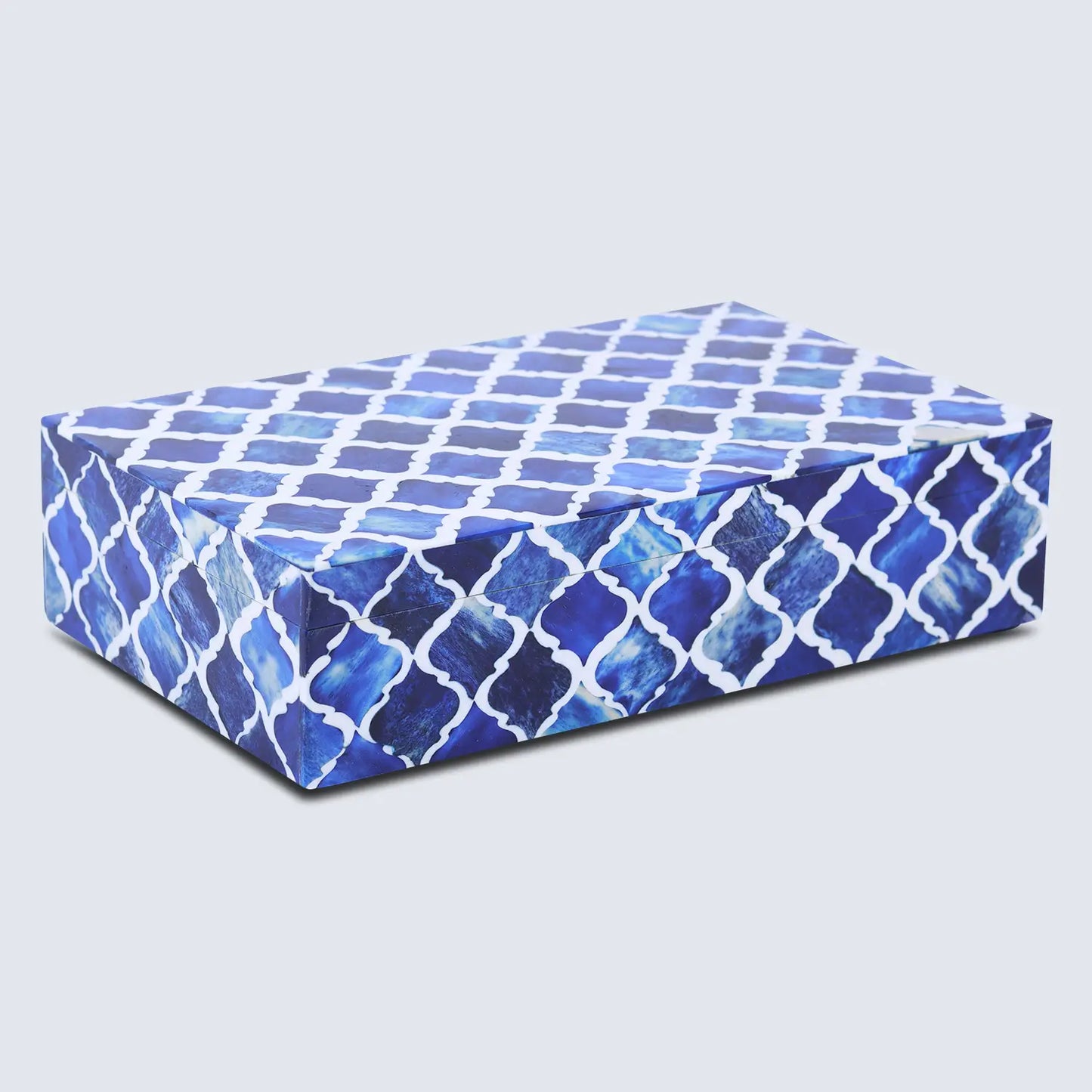 Decorative Box Moroccan Pattern Blue & White Available in 7 Sizes