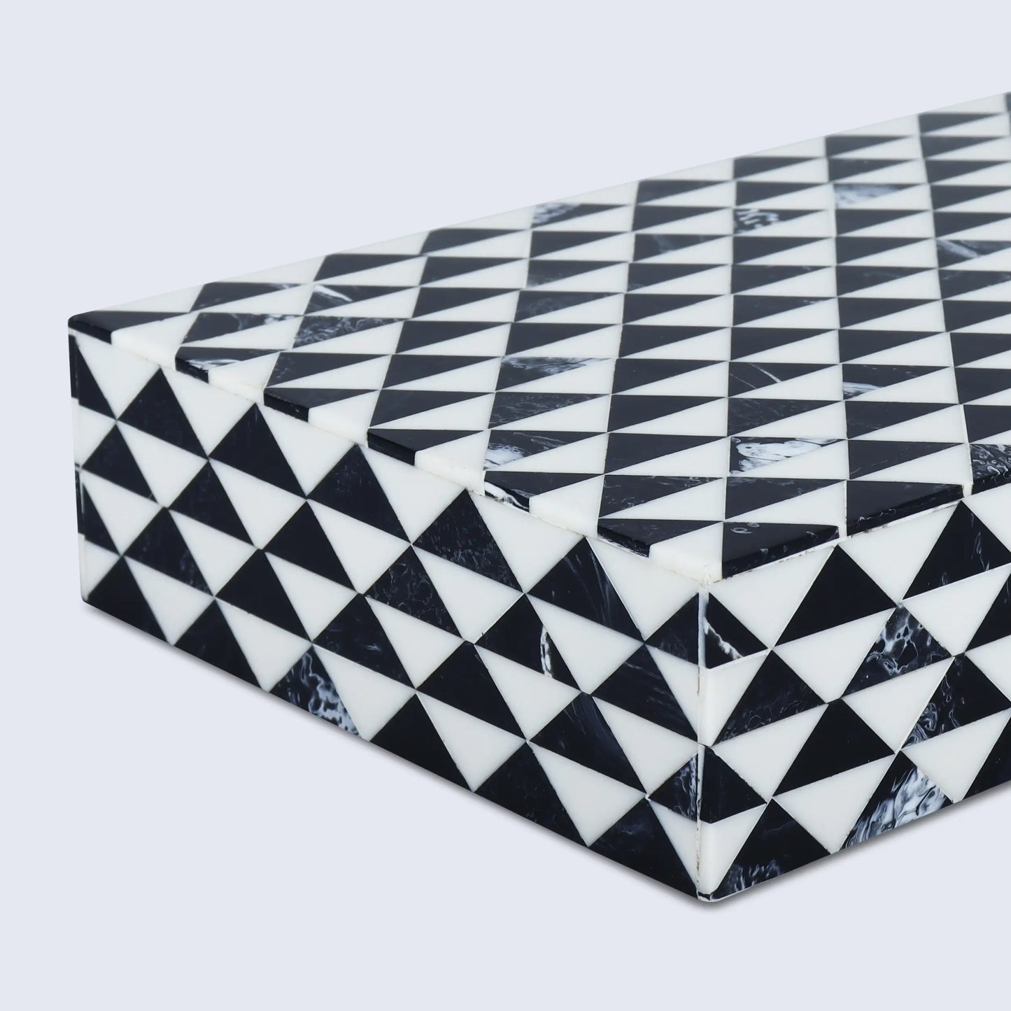 Decorative Box Marquet Prism Pattern Black & White Available in 8 Sizes