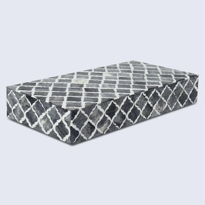 Decorative Box Moroccan Pattern Grey & White Available in 7 Sizes