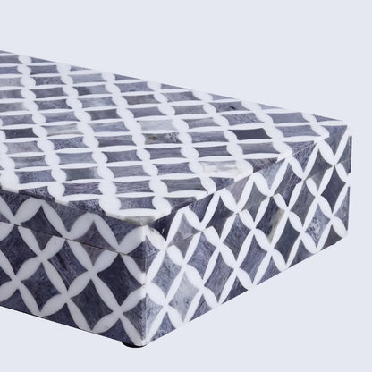 Decorative Box Star Pattern Slate White Available in 7 Sizes