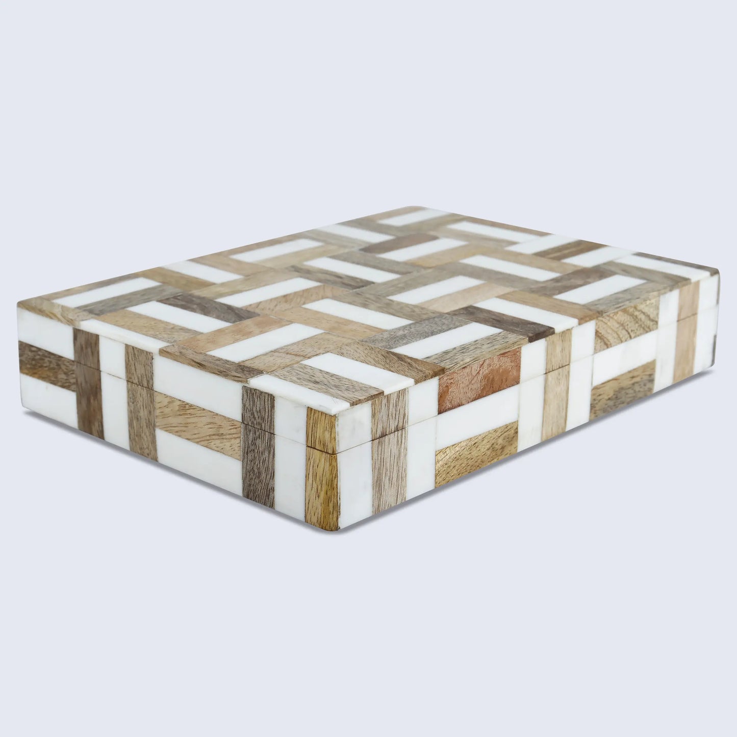 Decorative Box Marquet Chase Pattern Brown & White Available in 8 Sizes