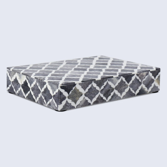 Decorative Box Moroccan Pattern Grey & White Available in 7 Sizes