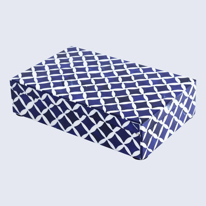 Decorative Box Star Pattern Blue & White Available in 7 Sizes