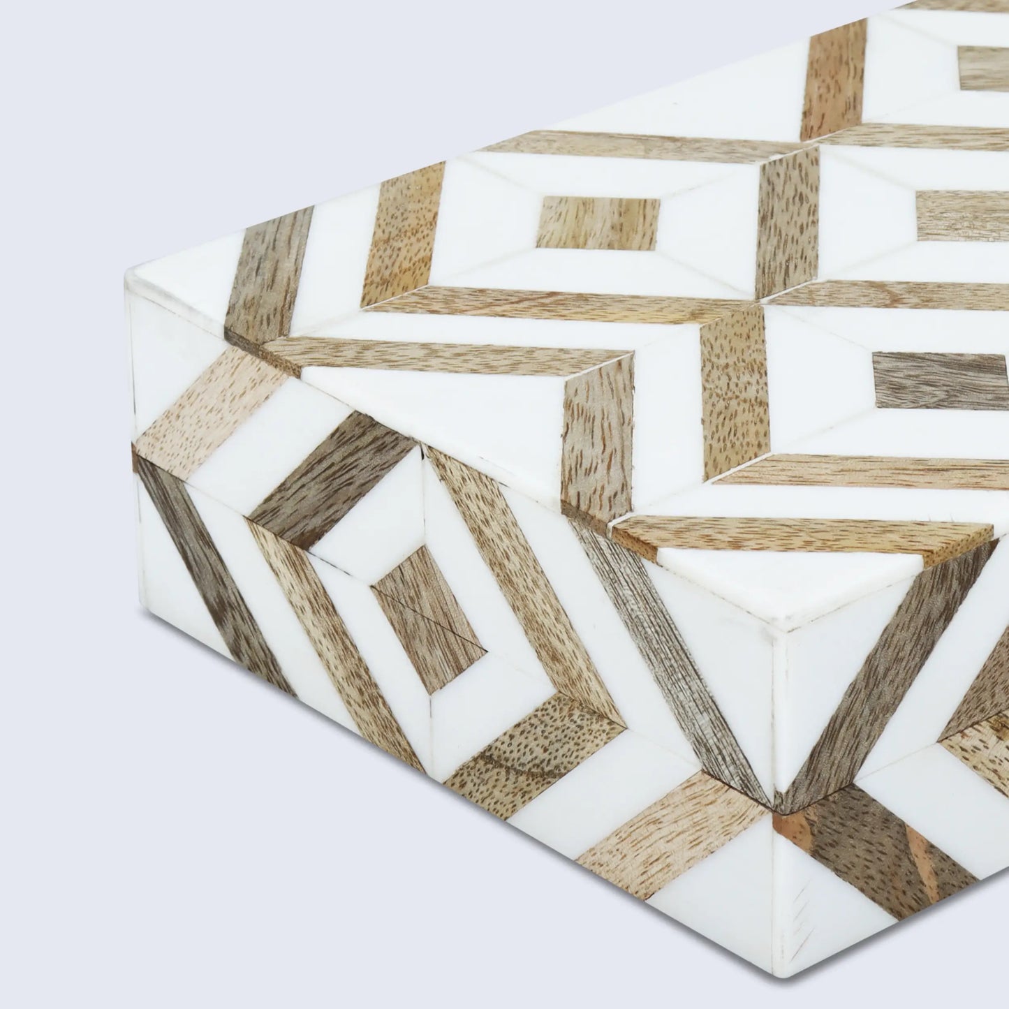 Decorative Box Marquet Array Pattern Brown & White Available in 8 Sizes