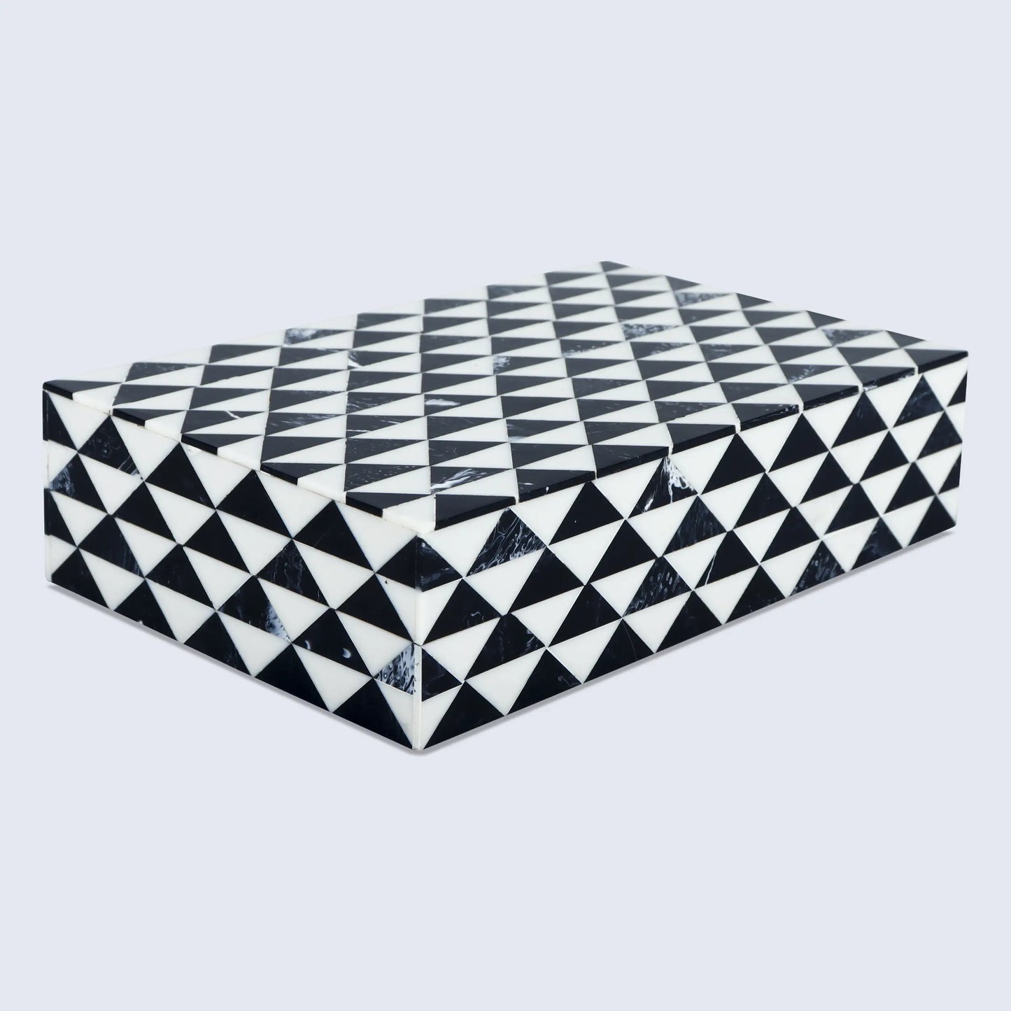 Decorative Box Marquet Prism Pattern Black & White Available in 8 Sizes