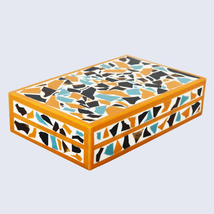 Mosaic Gold Pattern Decorative Boxes Available in 7 Sizes