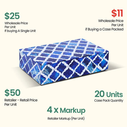 Decorative Box Mumtaz Blue, Pack of 20