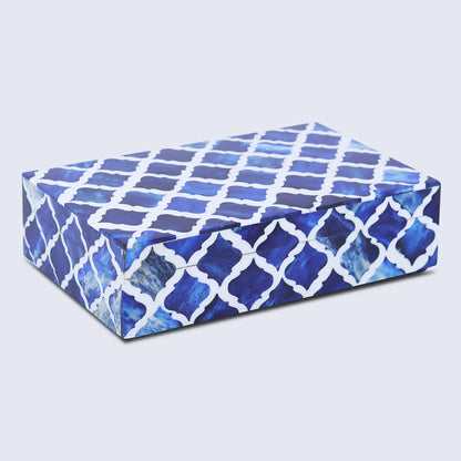 Decorative Box Moroccan Pattern Blue & White Available in 7 Sizes