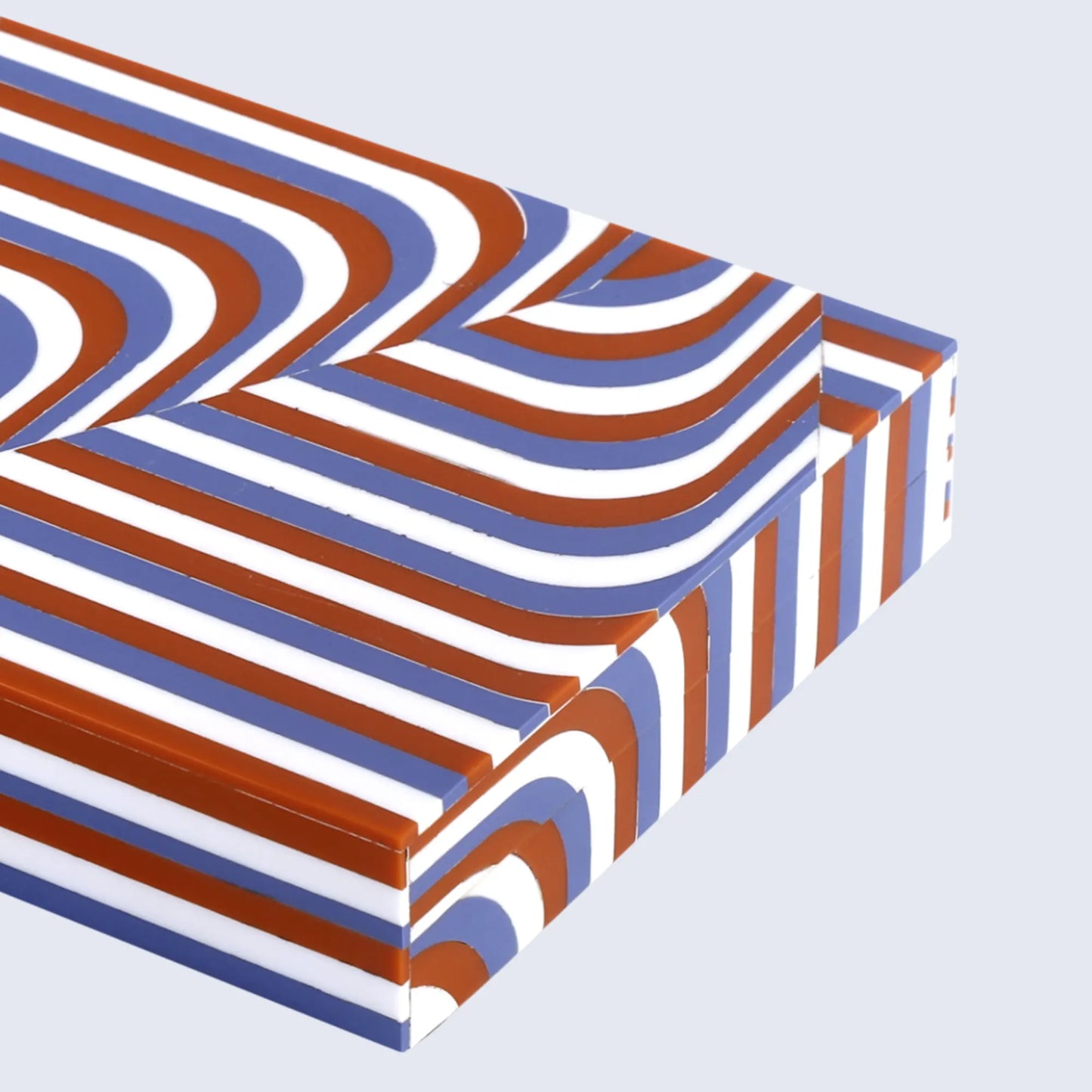 Decorative Box Carnaby Twist Pattern Resin Inlay Collection 8 x 6 x 1.5 inch