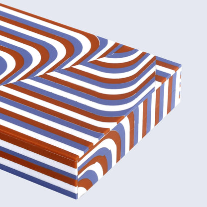 Decorative Box Carnaby Twist Pattern Resin Inlay Collection 8 x 6 x 1.5 inch