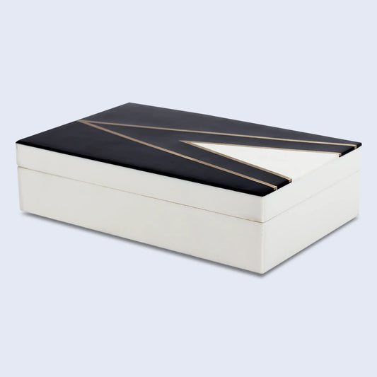 Decorative Box Kept Dapper Gent Pattern Black & White Available in 7 Sizes