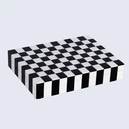 Puzzle Check Pattern Decorative Boxes Available in 7 Sizes