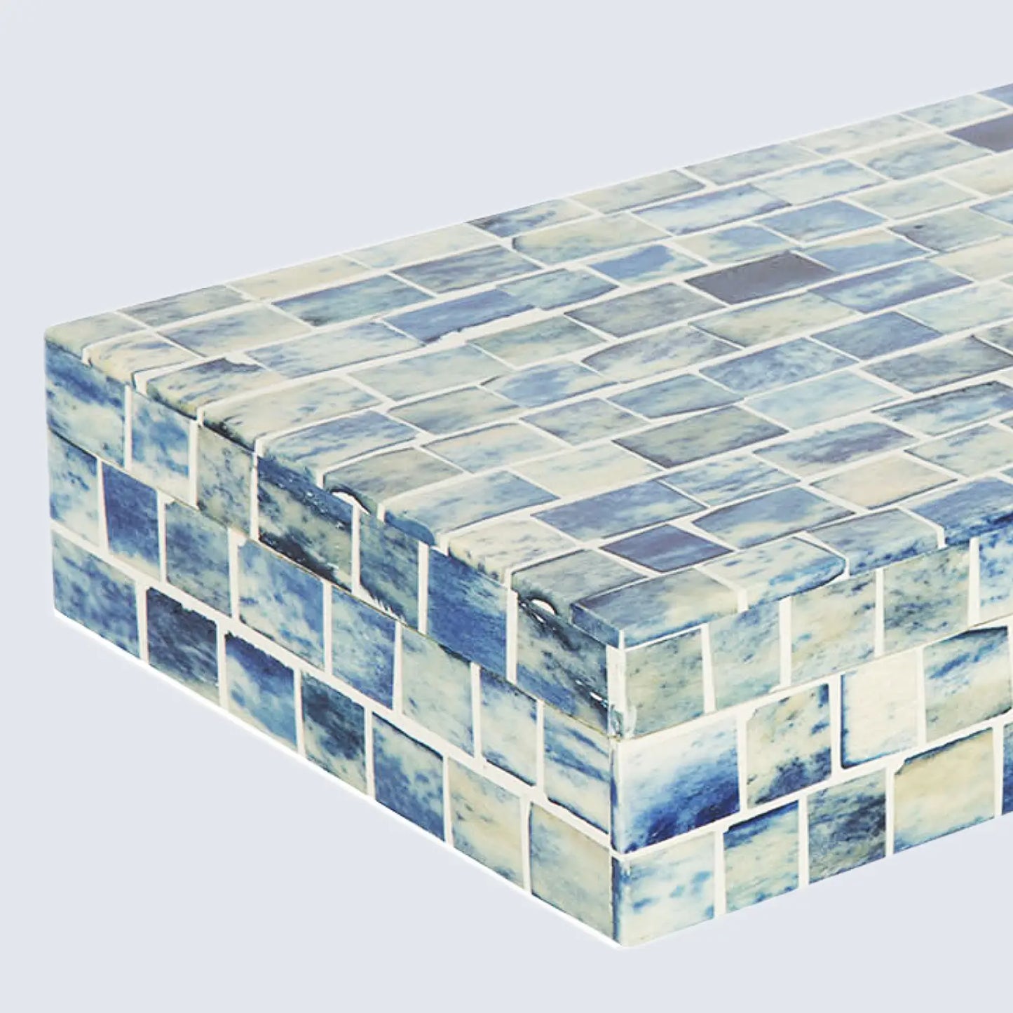 Decorative Box Indigo Mosaic Pattern - 10x5, 12x6