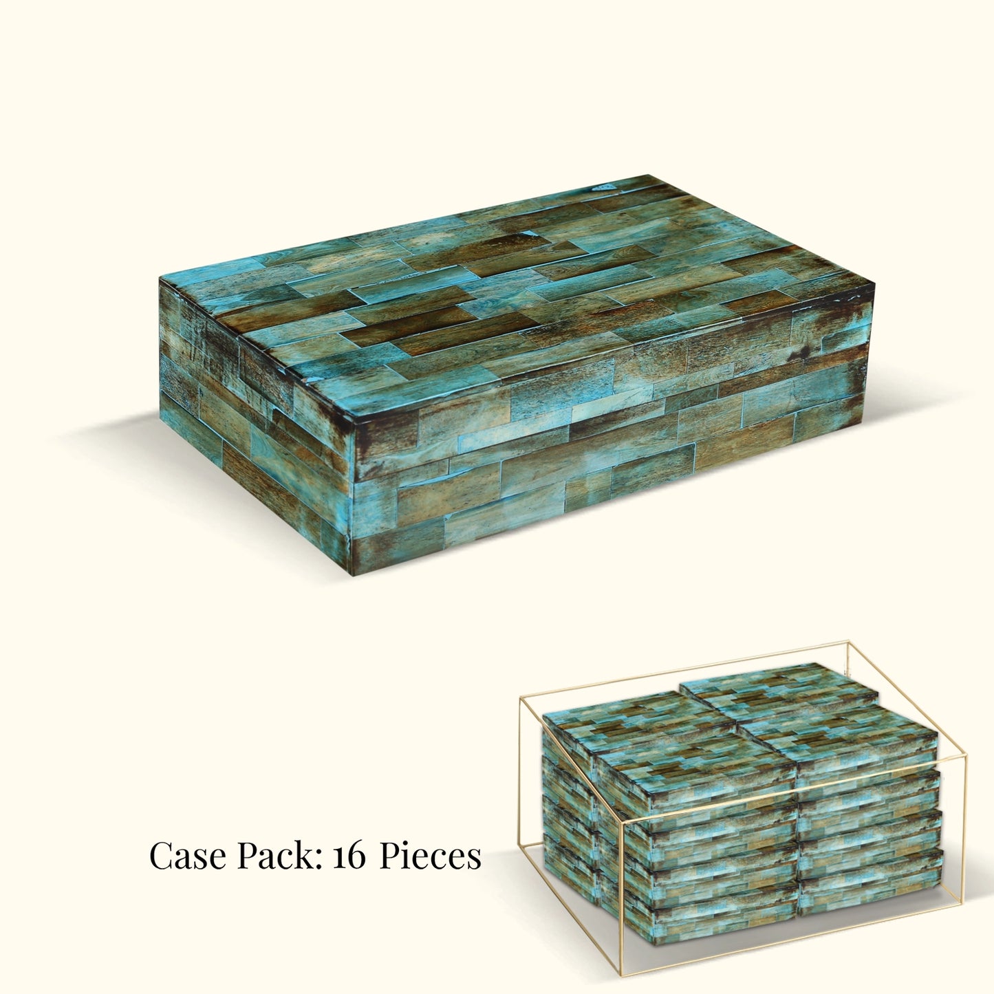 Decorative Box Verdegris, Pack of 16