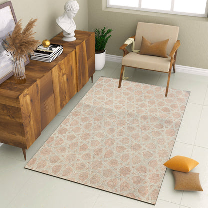 Premium Hand-Tufted Rug Made of 100% Wool  - Blush Zellig - 3x5 Feet