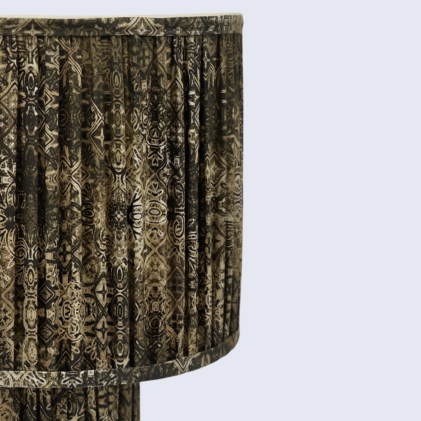 Brown Pleated Fabric Table Lamp - Cotton Lampshades in 15"