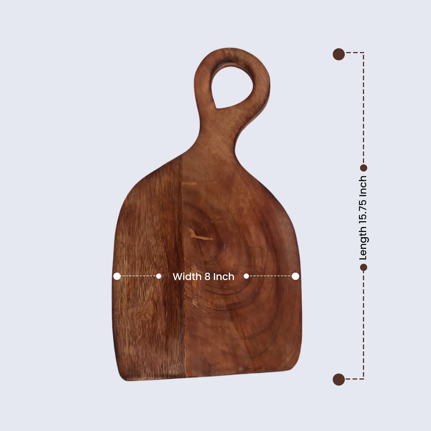 Chopping Board Curved Edge with Arch Handle –Wood, in 11.75x6.75"