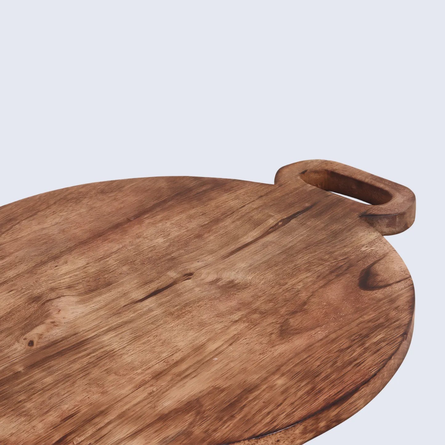 Chopping Board Round Paddle with Dual Handles – Mango Wood, in 16x12"