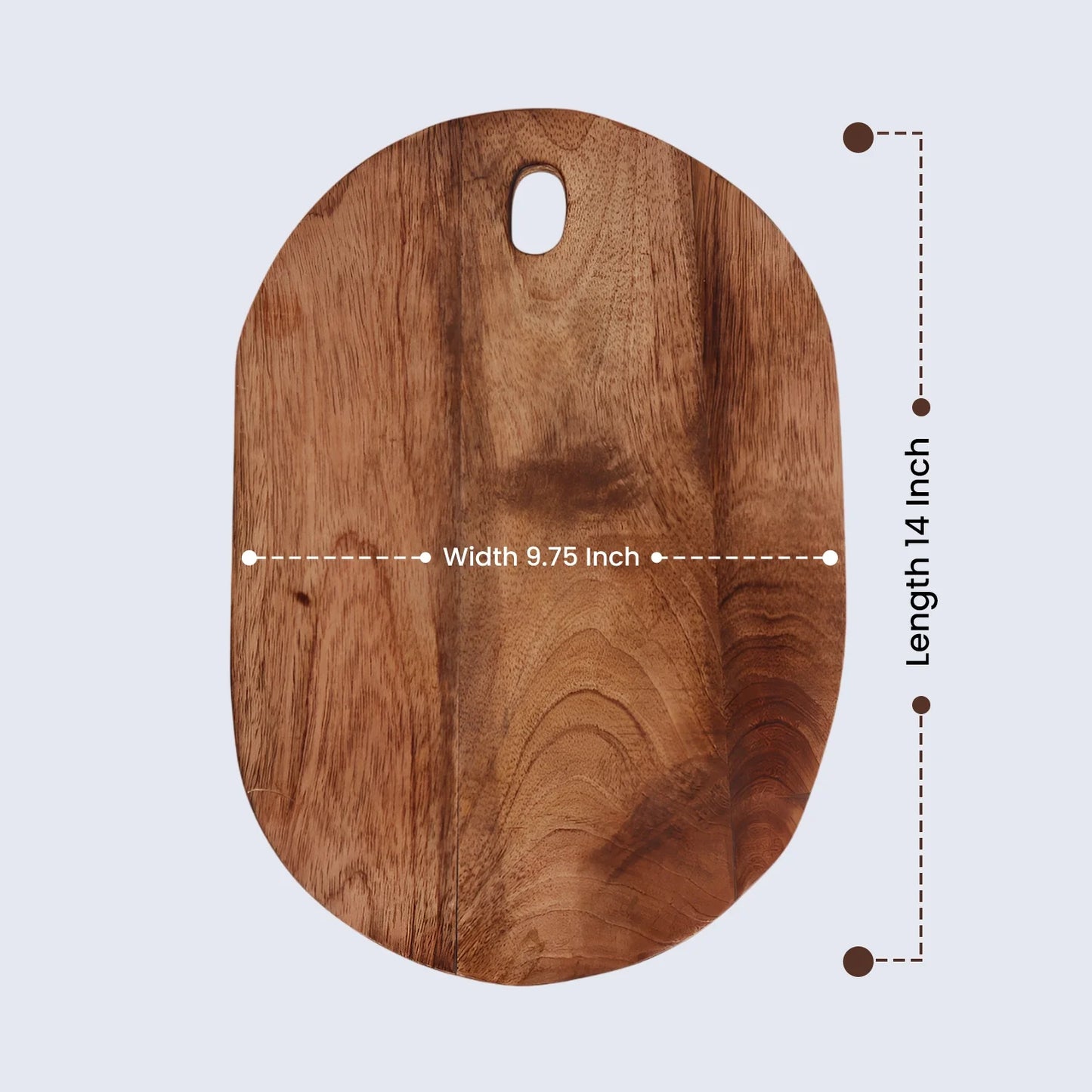 Chopping Board Oval Rectangle –Wood, in 14x9.75"