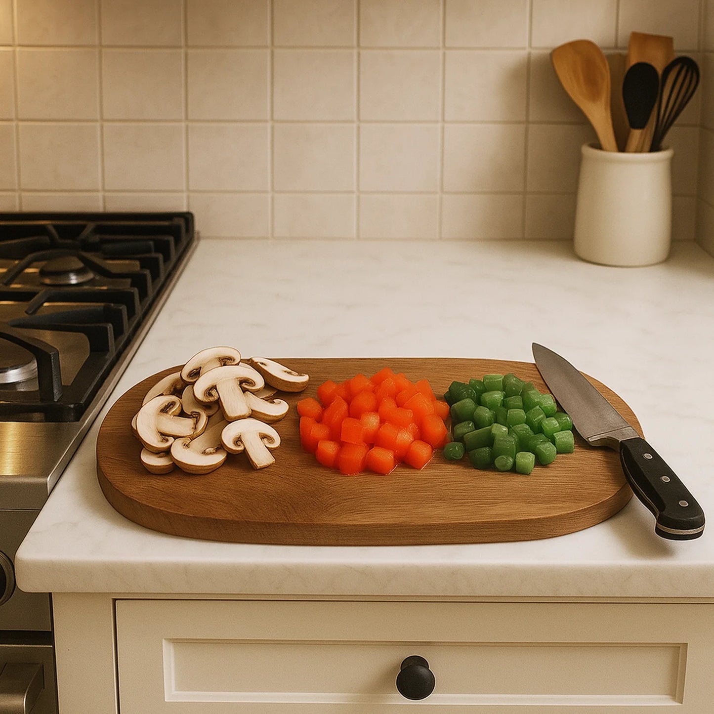 Chopping Board Oval Rectangle –Wood, in 14x9.75"