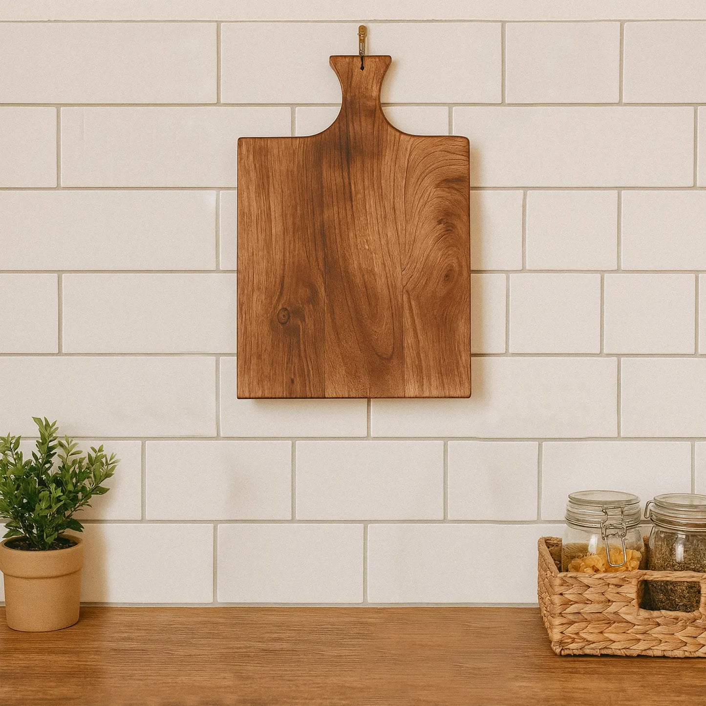 Chopping Board Paddle-Shaped  –Wood, in 14.5x8.75"