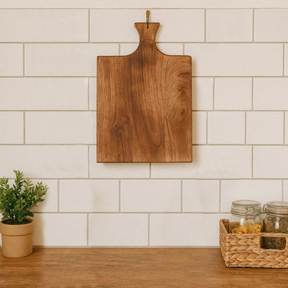 Chopping Board Paddle-Shaped  –Wood, in 14.5x8.75"