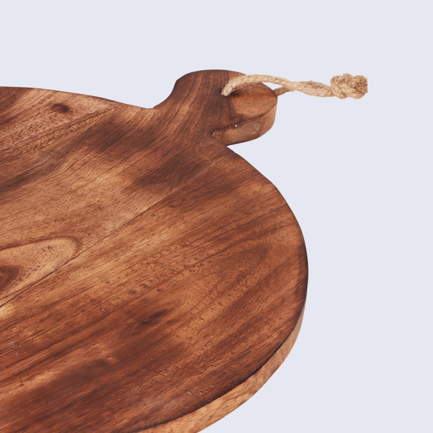 Chopping Board Round Paddle with Single Handle –Wood, in 14.75x11.75"