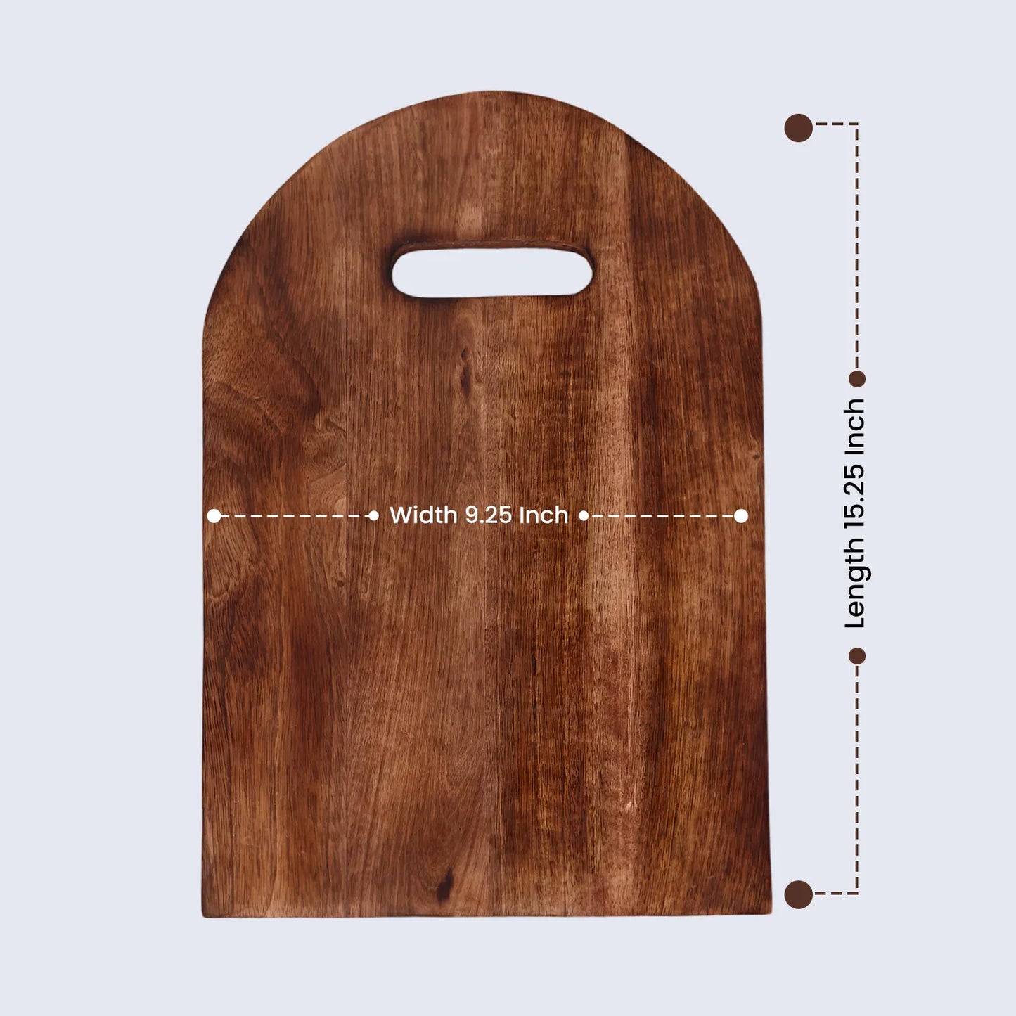 Chopping Board  Semi-Circle Top - Wood, in 15.25x9.25"