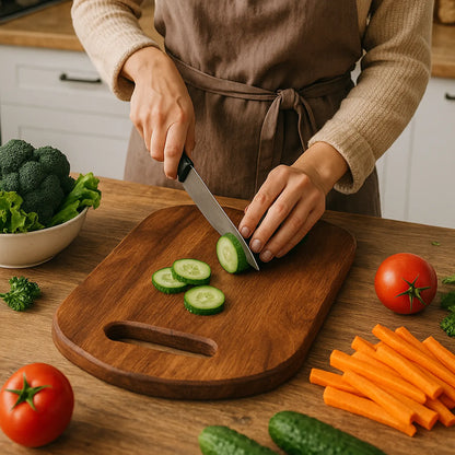 Chopping Board  Semi-Circle Top - Wood, in 15.25x9.25"