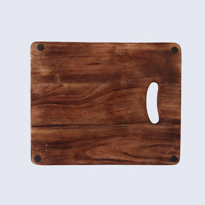 Chopping Board Rectangular with Slot Handle –Wood, in 15x12"